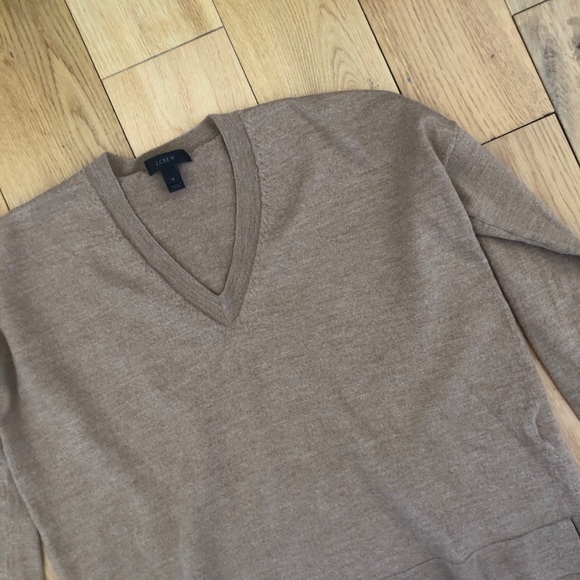 J. Crew Sweaters - J. Crew V-Neck Wool Cropped Sweater Taupe Size XS